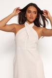 Betsy Halterneck Maxi Dress - White