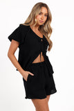 Bonnie Short Sleeve Top - Black