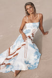 Elanor Maxi Dress - Pale Blue Print