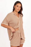 Essen Knit Short Set - Mocha Cream