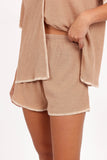 Essen Knit Short Set - Mocha Cream