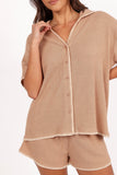 Essen Knit Short Set - Mocha Cream