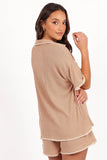 Essen Knit Short Set - Mocha Cream