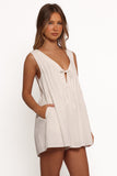 Kallie Tie Front Playsuit - White