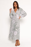 Kolby Long Sleeve Midi Dress - Sage Print