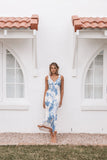 Lizza Maxi Dress - Pale Blue Print