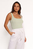 Milla Knit Top - Sage Stripe