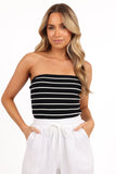 Tegan Knit Top - Black Stripe