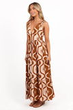 Zora Maxi Dress - Tan Print